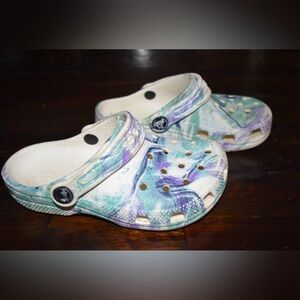 CROCS Kids Shoes in Purple and Green 11 C